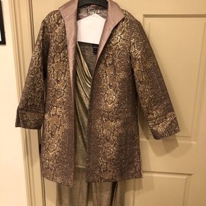 Grace Chuang jacket (S) Ciara Sun Woo top (S) & pants (S) Gold with black